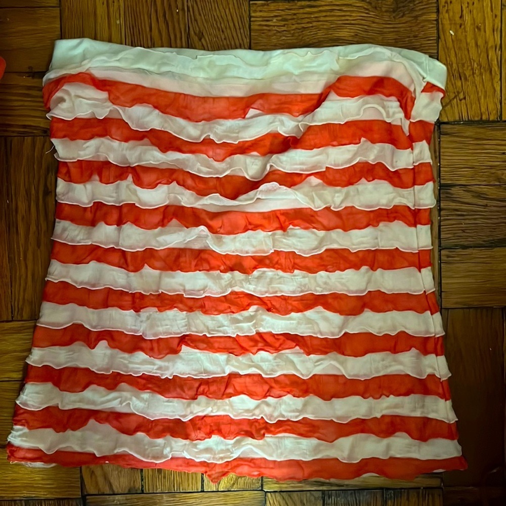 Charlotte Russe white and red tube top size: M